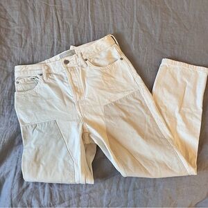 Everlane the 90s cheeky jean crop white beige size 27 organic cotton